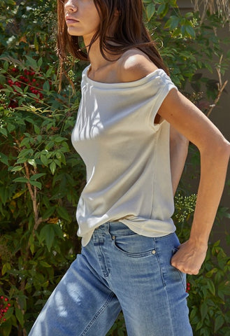 cream off the shoulder top