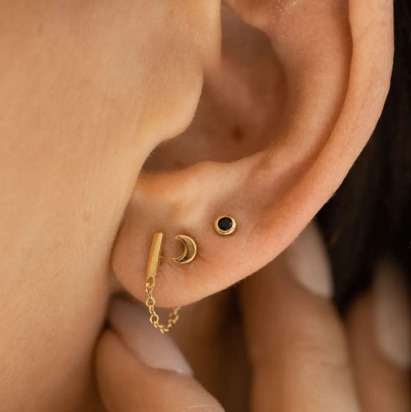 sterling silver  or gold petite bar stud