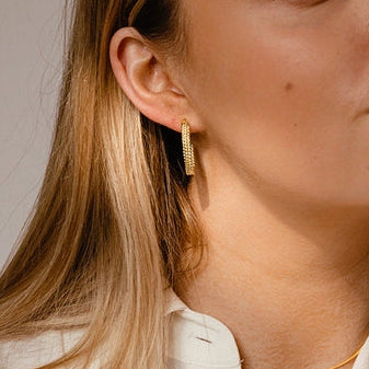 texturized gold hoops