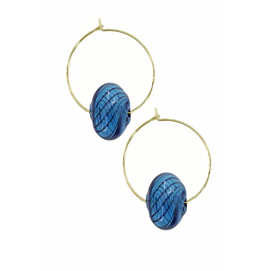 true blue glass earrings