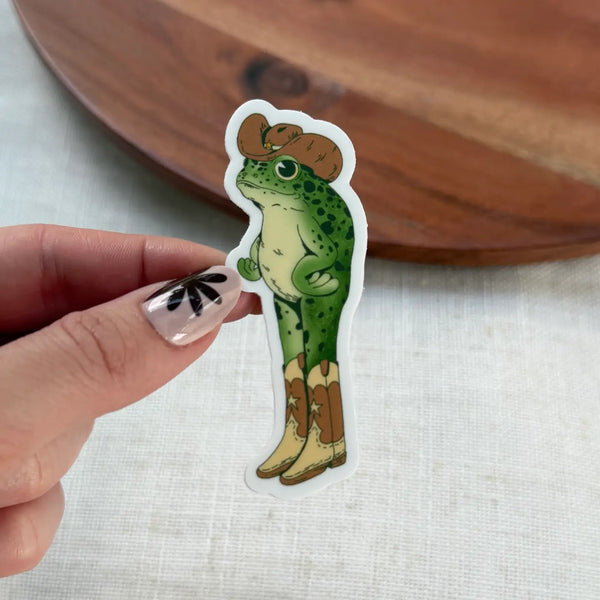 cowboy frog sticker