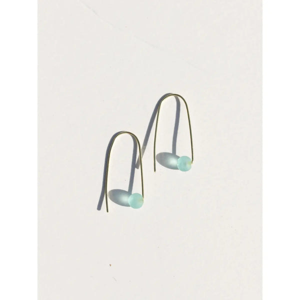sea glass thread earrings