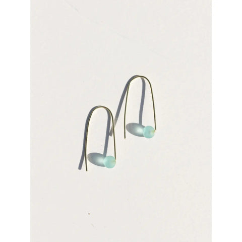 sea glass thread earrings