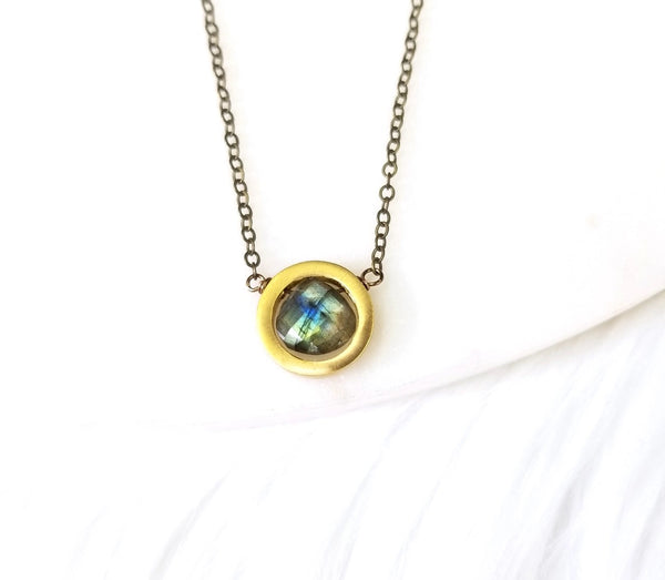 brushed brass necklace