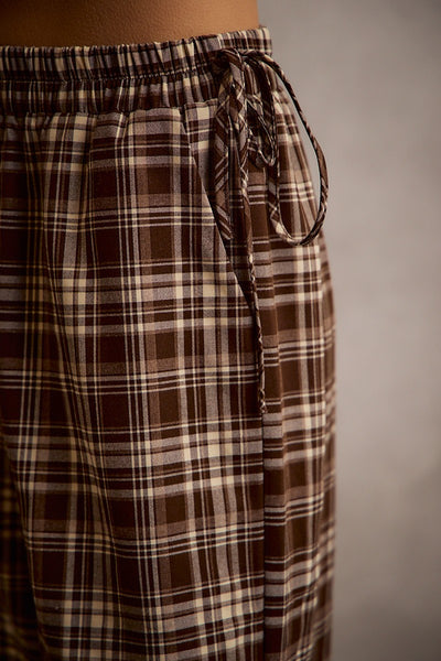 brown plaid pants