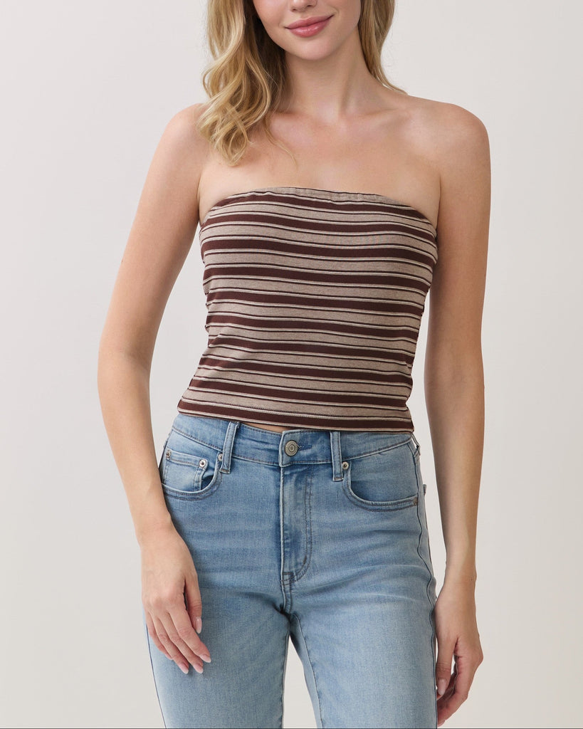 neutral stripe tube top