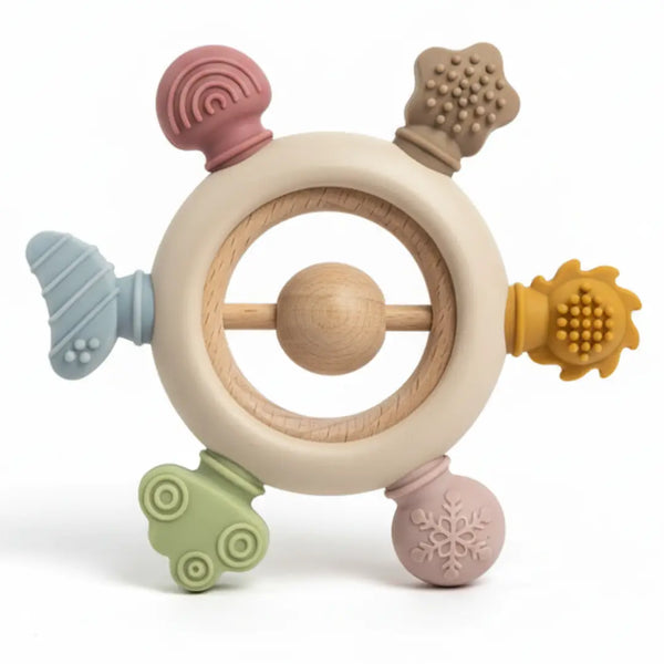 rainbow spokes silicone teether