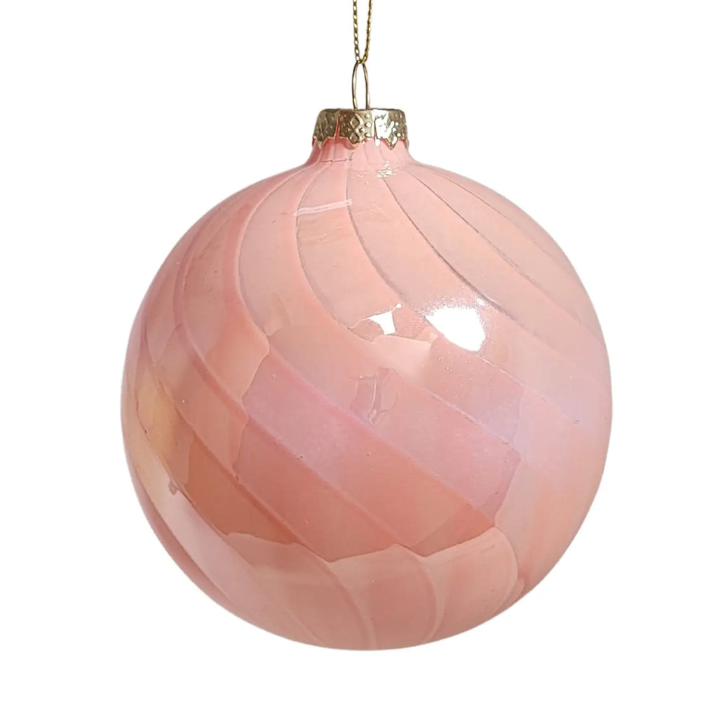 soft vintage peach glass ornament