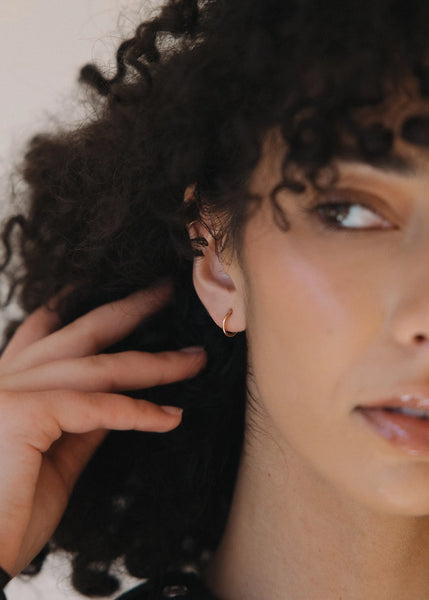 mini gold or sterling hoop