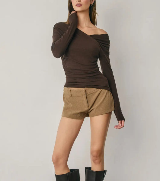 off shoulder wrap top