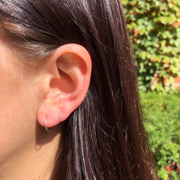 sterling mini hoops