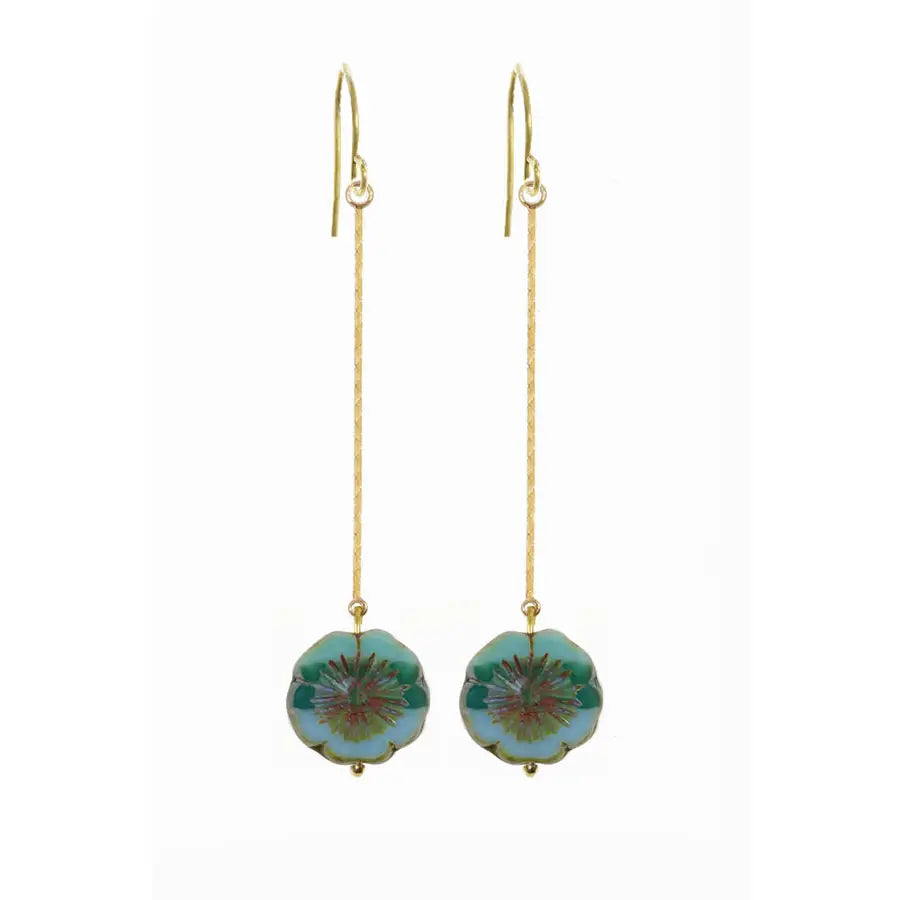 hibiscus bead earrings