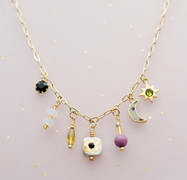 dainty charm necklace