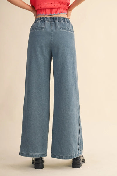 scallop side seam jeans
