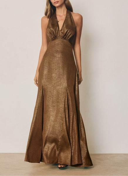 gold elegant maxi dress