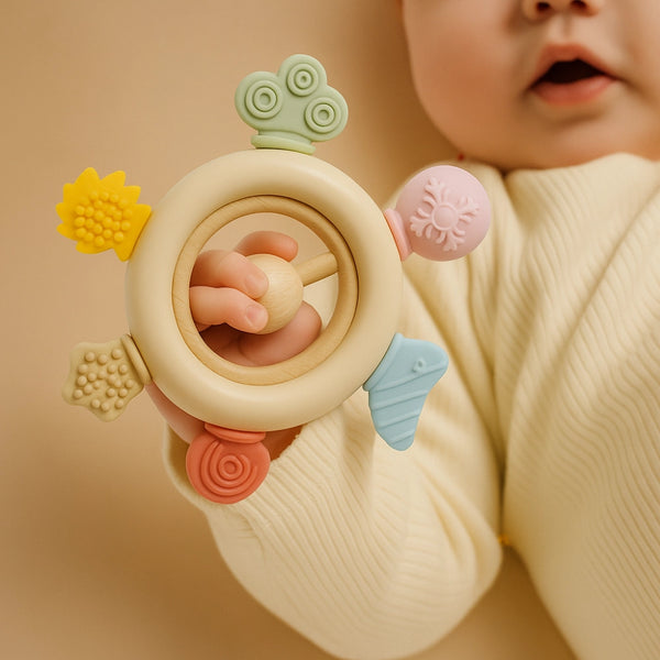 rainbow spokes silicone teether