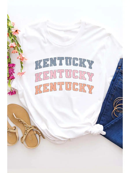 Kentucky pastel distressed graphic tee
