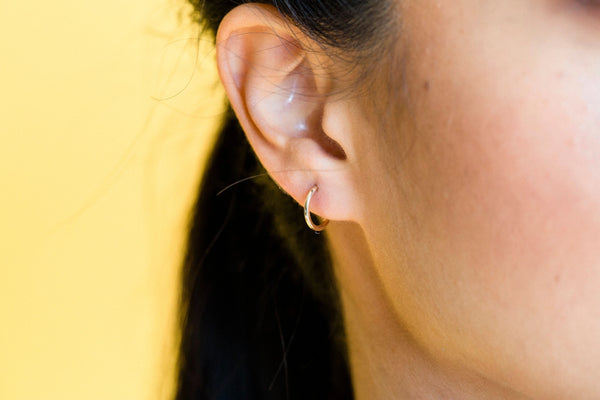 mini gold or sterling hoop