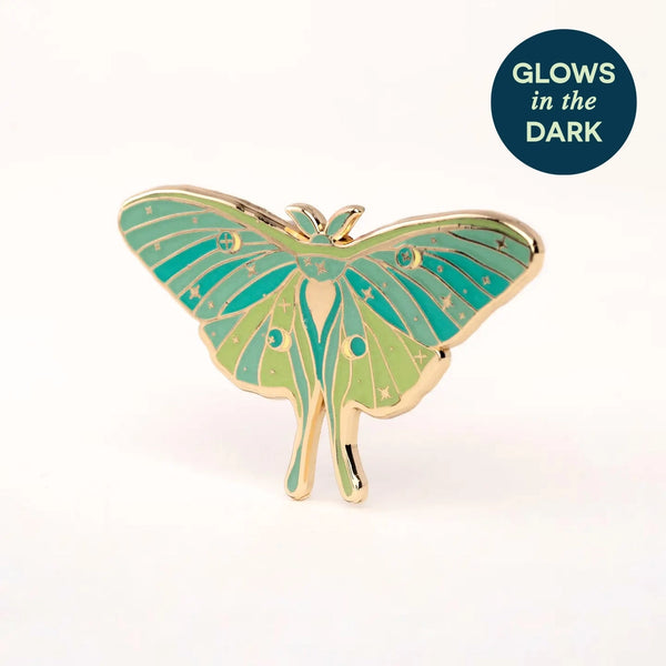 glow in the dark moth pin