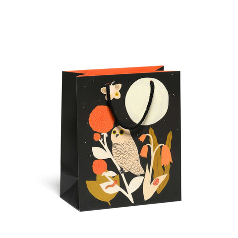 luna moth and owl gift bag