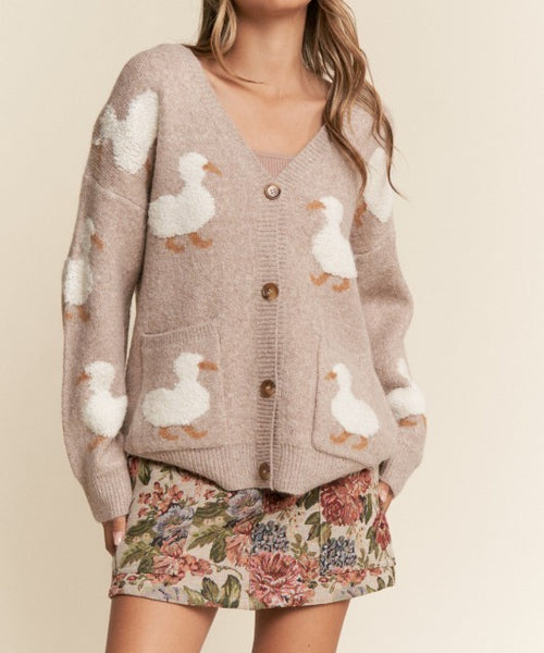 duck knit cardigan