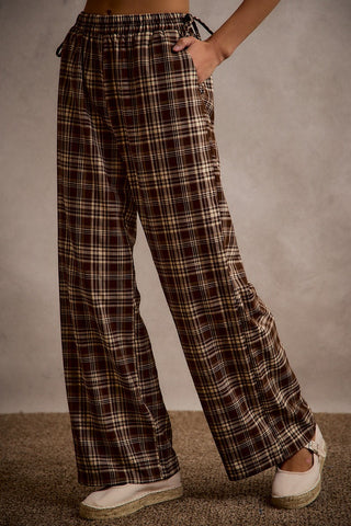 brown plaid pants