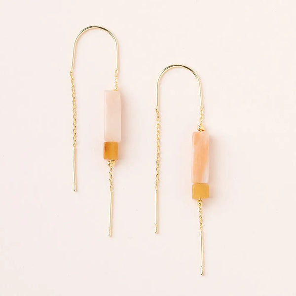 rectangle stone earrings
