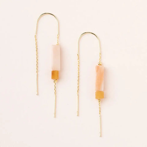 rectangle stone earrings