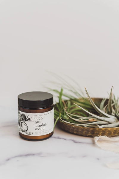 coconut and sandalwood soy candle