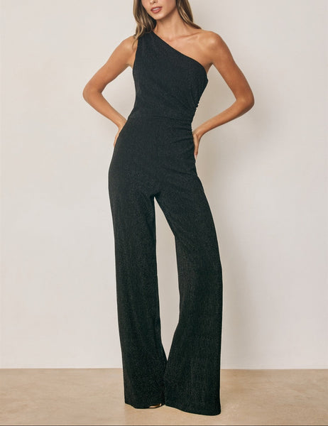 sparkle off-shoulder jumpsuit