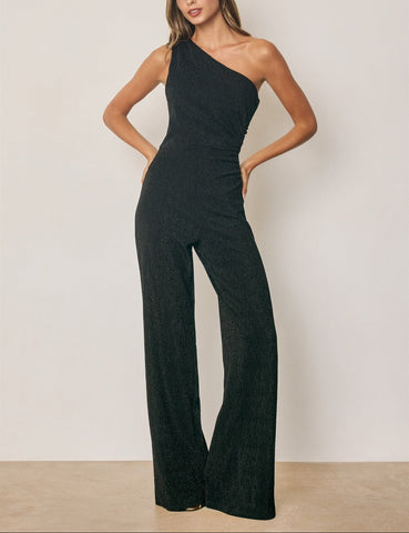 sparkle off-shoulder jumpsuit