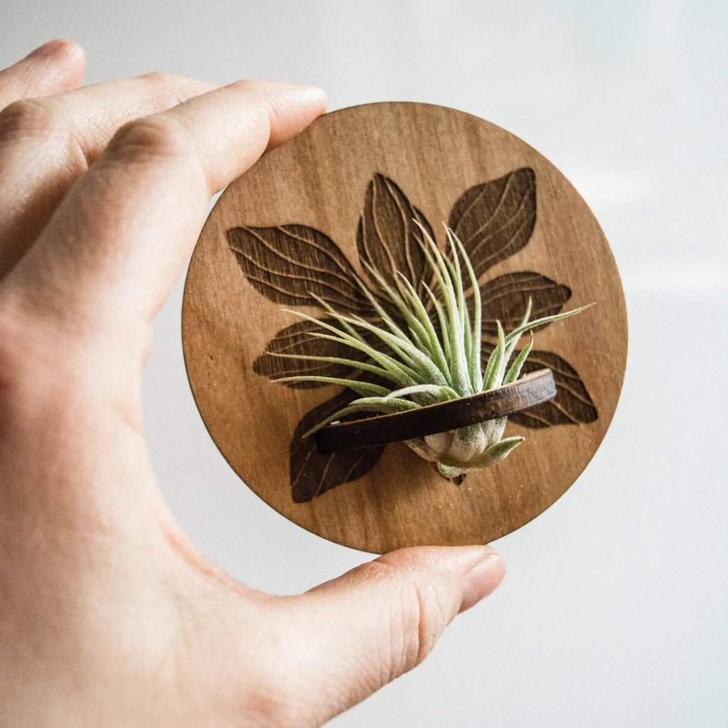 hand made wood flower magnet