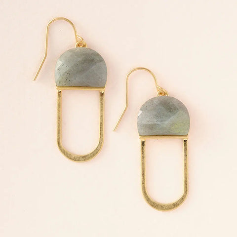 modern stone chandelier earrings