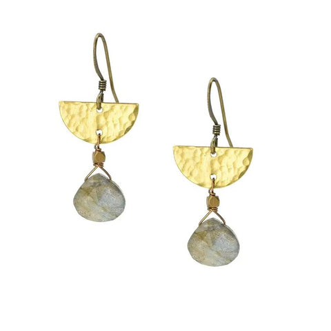 brass and labradorite earrings