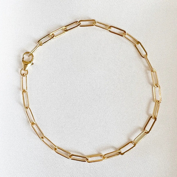gold paperclip bracelet