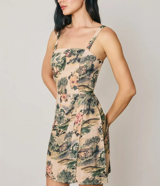 antique floral mini dress