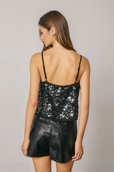 crop sequin tank