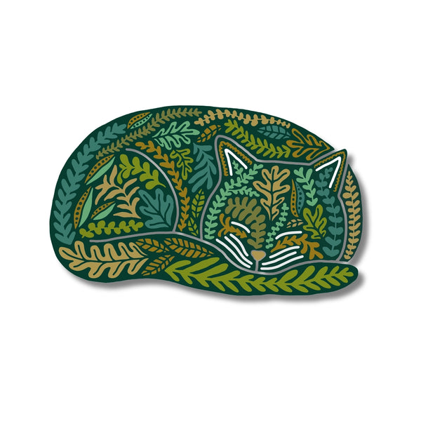 floral cat nap sticker