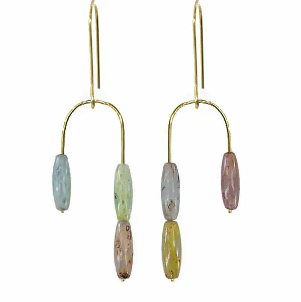 glass balance earrings