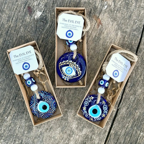 blue glass evil eye ornement