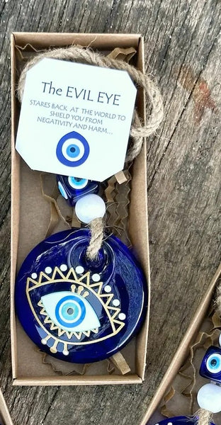 blue glass evil eye ornement