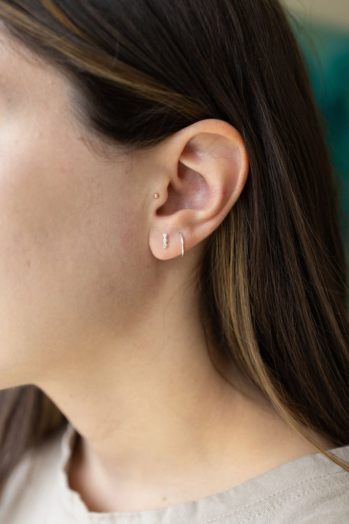 sterling small bar stud earrings