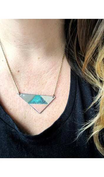 triangle enamel necklace