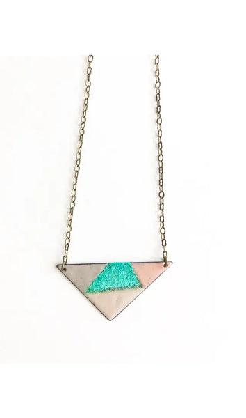 triangle enamel necklace