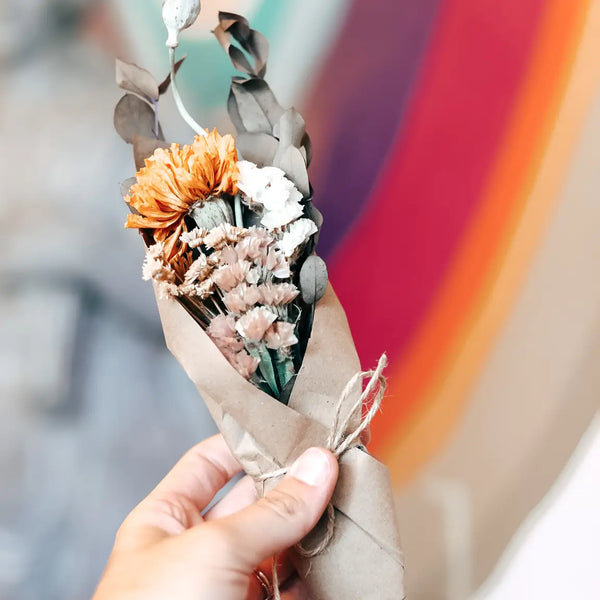 small dried flower bouquet